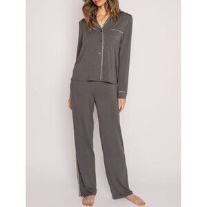 FINAL PRICE! PJ Salvage Grey Pajama Set Pants & Long Sleeve Top Supersoft Cozy
